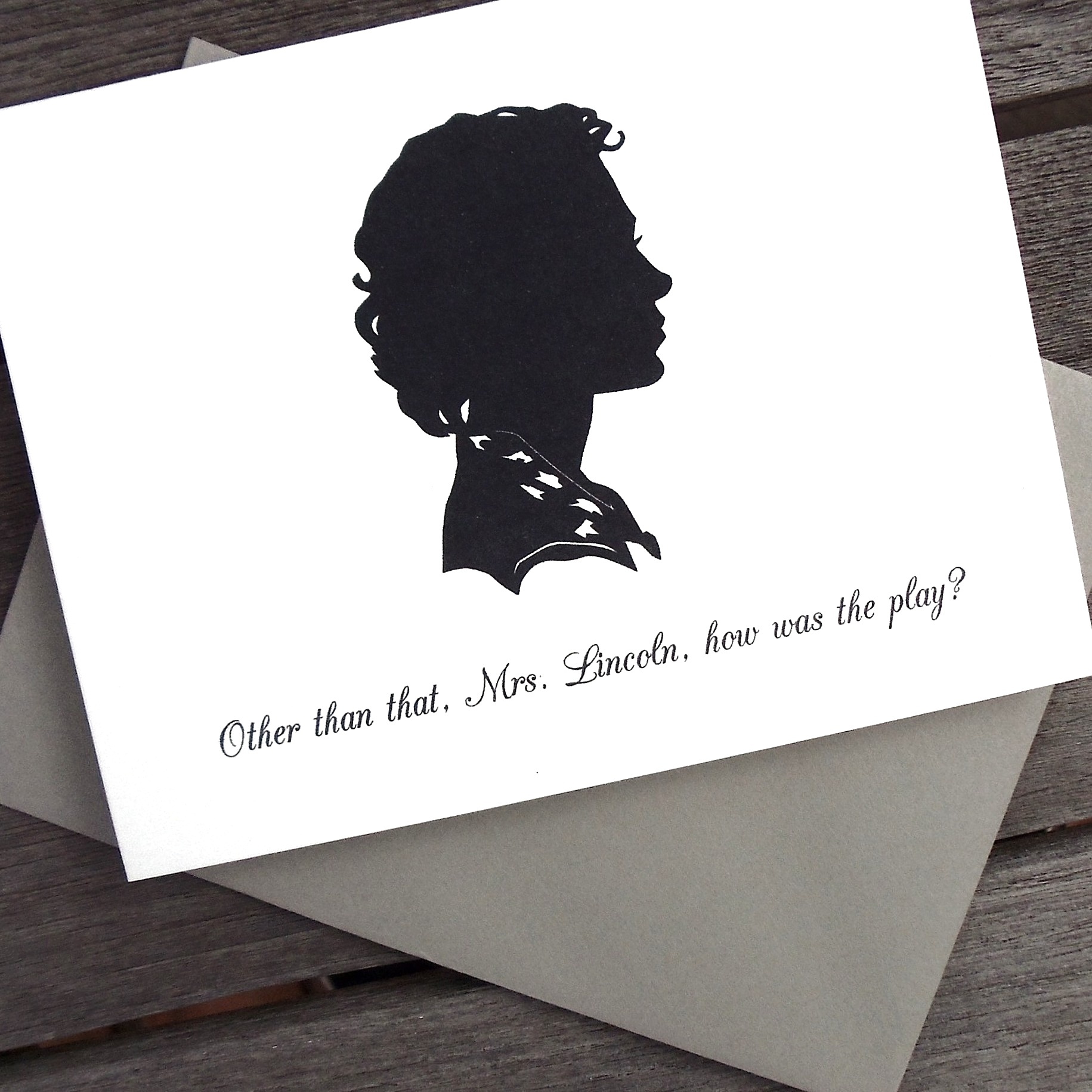 Mrs. Lincoln silhouette greeting card